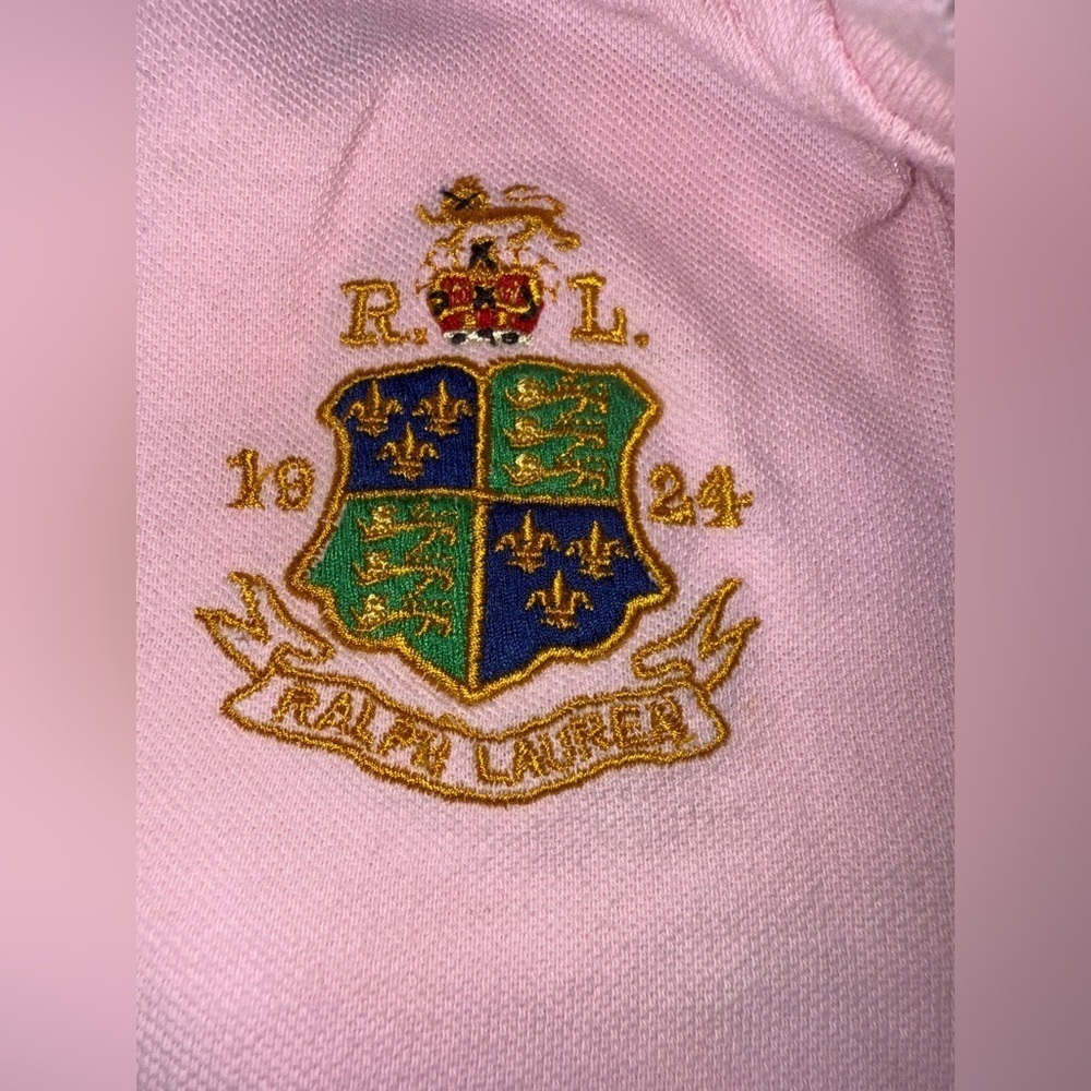 Ralph Lauren Kids Pink Polo with Embroidered Crest. Size 3T - Picture 5 of 6